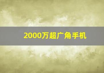 2000万超广角手机