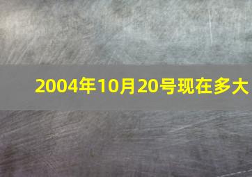 2004年10月20号现在多大