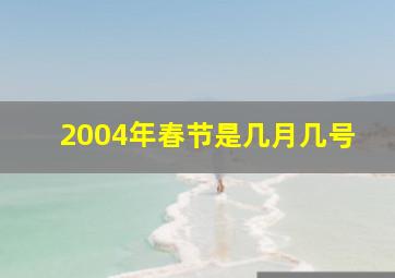 2004年春节是几月几号