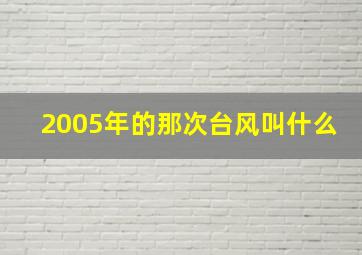 2005年的那次台风叫什么