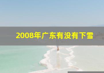 2008年广东有没有下雪