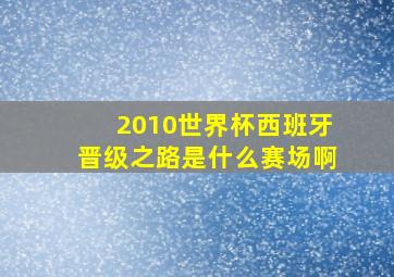 2010世界杯西班牙晋级之路是什么赛场啊