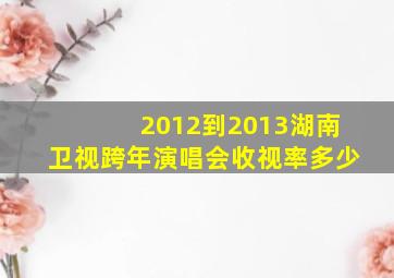 2012到2013湖南卫视跨年演唱会收视率多少