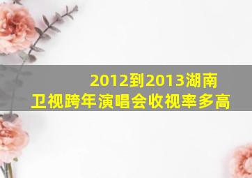 2012到2013湖南卫视跨年演唱会收视率多高