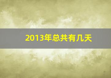 2013年总共有几天