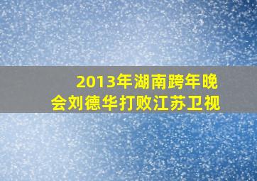 2013年湖南跨年晚会刘德华打败江苏卫视