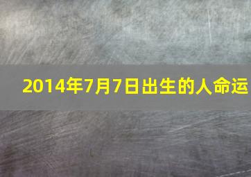 2014年7月7日出生的人命运