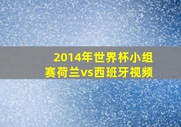 2014年世界杯小组赛荷兰vs西班牙视频