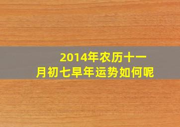 2014年农历十一月初七早年运势如何呢