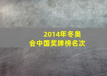 2014年冬奥会中国奖牌榜名次