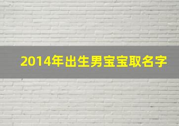 2014年出生男宝宝取名字