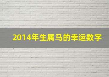 2014年生属马的幸运数字