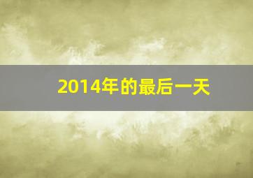 2014年的最后一天