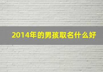 2014年的男孩取名什么好