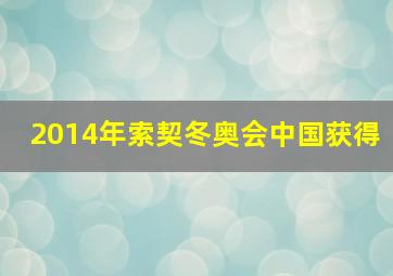 2014年索契冬奥会中国获得