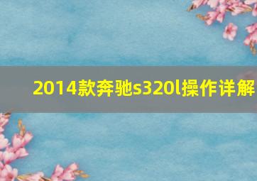 2014款奔驰s320l操作详解