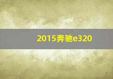 2015奔驰e320