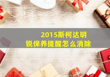 2015斯柯达明锐保养提醒怎么消除