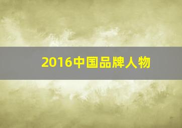 2016中国品牌人物