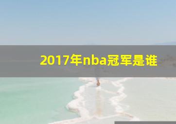 2017年nba冠军是谁