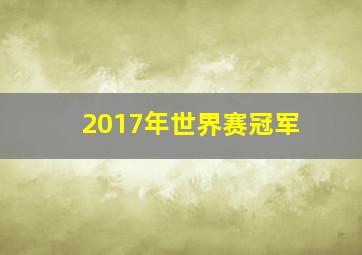 2017年世界赛冠军