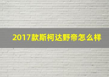 2017款斯柯达野帝怎么样