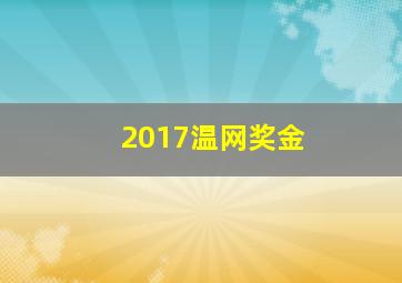 2017温网奖金