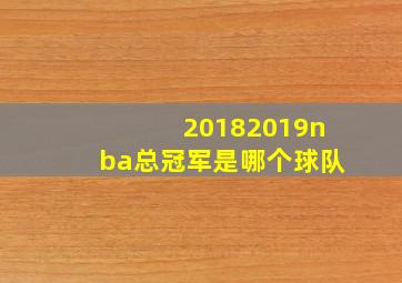 20182019nba总冠军是哪个球队