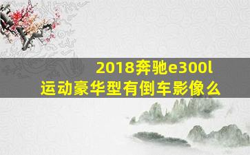 2018奔驰e300l运动豪华型有倒车影像么