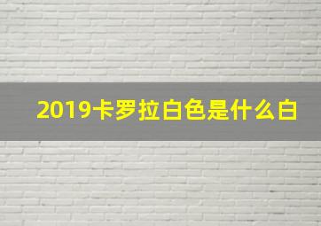 2019卡罗拉白色是什么白