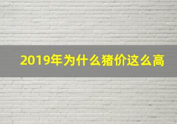 2019年为什么猪价这么高