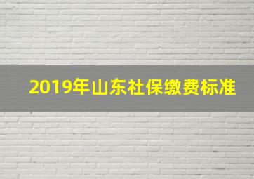 2019年山东社保缴费标准