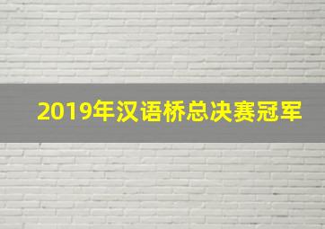 2019年汉语桥总决赛冠军