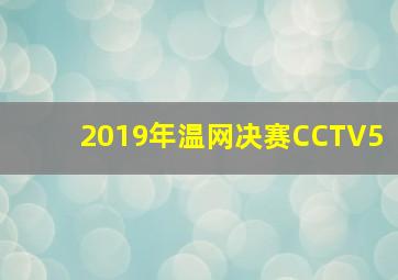 2019年温网决赛CCTV5