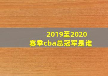 2019至2020赛季cba总冠军是谁