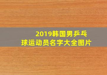 2019韩国男乒乓球运动员名字大全图片