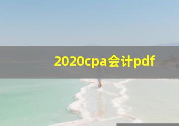 2020cpa会计pdf