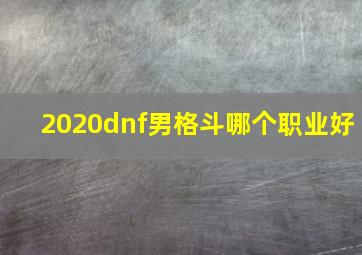 2020dnf男格斗哪个职业好