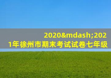 2020—2021年徐州市期末考试试卷七年级