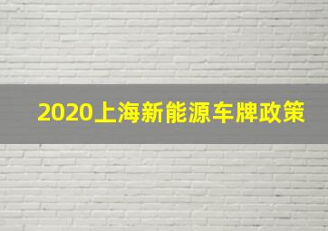 2020上海新能源车牌政策