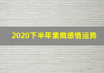 2020下半年紫微感情运势