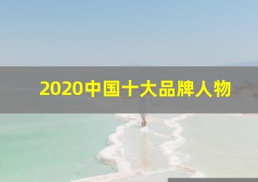 2020中国十大品牌人物