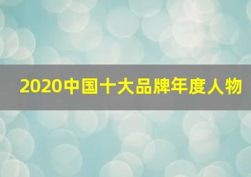 2020中国十大品牌年度人物