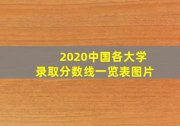 2020中国各大学录取分数线一览表图片