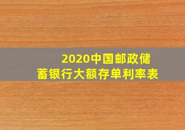 2020中国邮政储蓄银行大额存单利率表