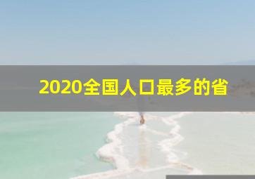 2020全国人口最多的省