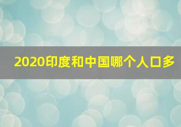 2020印度和中国哪个人口多