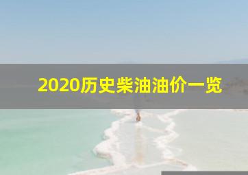 2020历史柴油油价一览