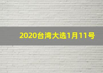 2020台湾大选1月11号