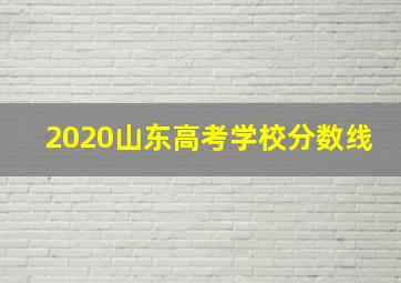 2020山东高考学校分数线